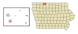 Location of Wallingford, Iowa