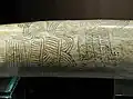 Engraving on a mammoth tusk, map