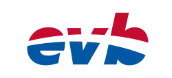 The letters E, V, and B in red, white, and blue