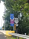 PR-5 south at its exit to the northern terminus of PR-174 between downtown Bayamón and Minillas barrio