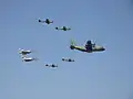 A KC-130, four A-29 Super Tucano light attack aircraft, and two Mirage 2000 jets