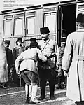 Fahreddin Pasha celebrates Eid with his soldiers in Medina, 1918.