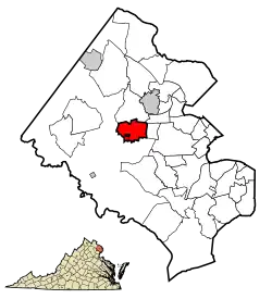 Location within Fairfax County