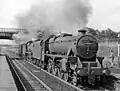 Farington station remains, with a trainspotter, in 1959