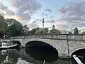 Spree in Mitte with view of Fernsehturm Berlin