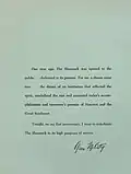 First Anniversary Saint Patrick's Day celebration - message from Glen McCarthy (1950)