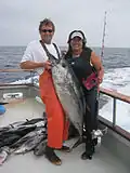 Landed by rod and reel