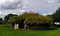 The reconstructed Bronze Age roundhouse at Flag Fen