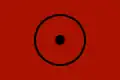Red flag with two black circles.