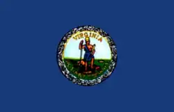 Flag of Virginia before standardization of seal, (1931–1950)