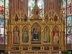 High altar with a Madonna by Niccolò Gerini, and the Doctors of the Church by Giovanni del Biondo and an unknown hand (14th ct.)