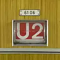 Split-flap line indicator inside a Class A train