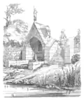 A rural medieval fountain drawn by Viollet-le-Duc