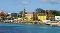 Lighthouse and fort seen from the harbor