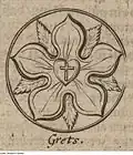 The Luther rose, 1706 print after the 1530 design