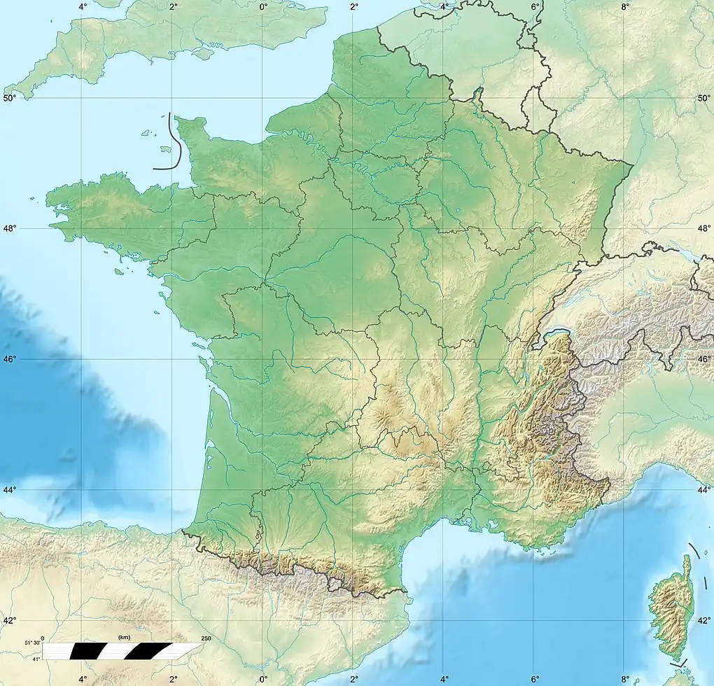 Map showing the location of Arago cave