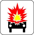 80.16 Vehicles carrying more than a certain quantity of flammable or explosive material and marked as such
