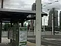 Close up of the trolley station