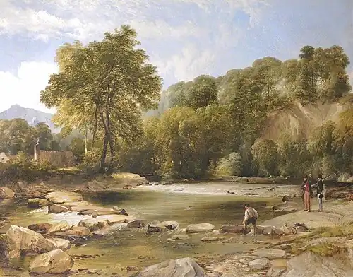 Landing a Salmon by Frederick Richard Lee