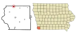 Location of Tabor, Iowa