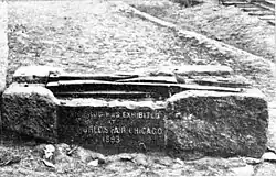 The switch frog of the Granite Railway that was displayed at the Chicago World's Fair in 1893.