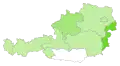 States in which the Greens are involved in the state government as a small coalition partner (dark green) and in which the Green are represented in the state parliament as an opposition party (light green)