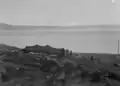 Galilee & Hermon with Bedouin tent in foreground.