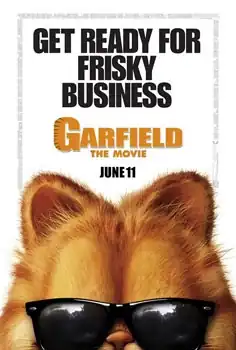 The titular orange cat wears a pair of sunglasses.