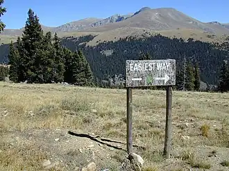 Old trail marker at Geneva Basin.