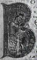 German round lyre, from manuscript, 12th century Munich