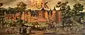 Egmond Castle around 1570 by Gilles de Saen, at view in the town hall of Zottegem