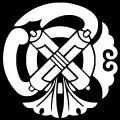 Gion mamori shield motif. The motif is an amulet distributed by Yasaka Shrine to worship Gozu Tennō.