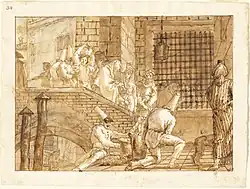 Giovanni Domenico Tiepolo, The Prison Visit, 1797-1804.