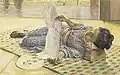 Girl Reading a Newspaper (1897) (University Art Museum, Tokyo University of the Arts); exhibited at the 7th Hakuba-kai Exhibition