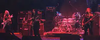 Girlschool playing live in London in 2009