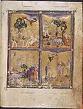 Angels in the Golden Haggadah, a 14th-century manuscript.