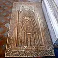 Slab of Jean de Montmirail in the floor