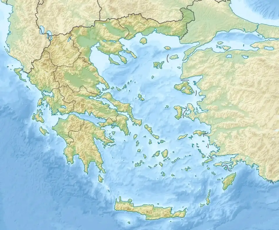 Map showing the location of Apidima Cave