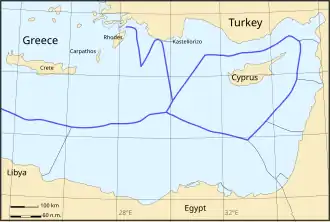 Kastellorizo within the EEZ of Greece
