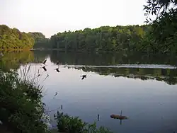 The lake and parkland of Albert S Attick Lake Park