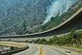 The fire burning next to Interstate 70 on August 23