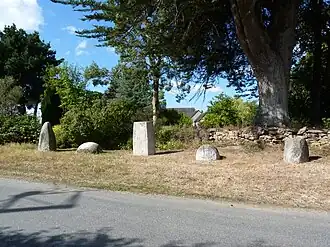 A group of five Gallic steles in Saint-Agathon