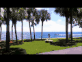 Grove Isle gardens with its bay views