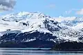 East aspect of Gullied Peak centered in front. (Mount Bertha and Mount Crillon in back)
