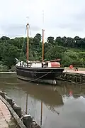 The Garlandstone berthed in Morwellham Quay's Great Dock