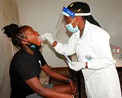 Image 9COVID-19 swab testing in Rwanda (2021) (from History of medicine)