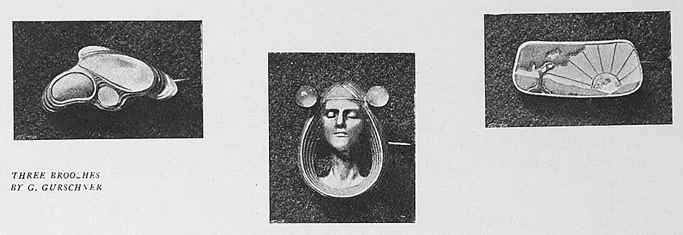Three brooches