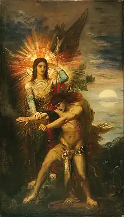 Jacob and the Angel (1878), 255 x 147.5&nbsp;cm, Fogg Museum
