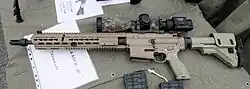 HK417 in use with the Bulgarian Joint Special Operations Command. Equipped with a Steiner M7Xi IFS
