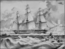 Cockburn's flagship HMS&nbsp;Vernon in Halifax